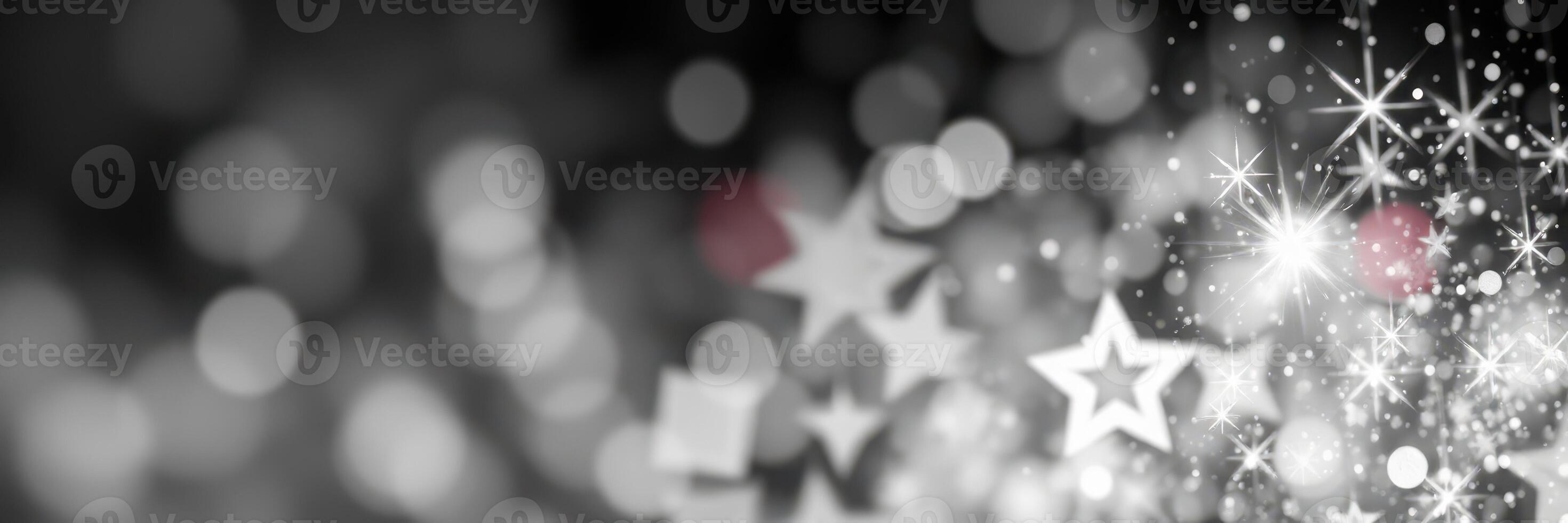 Glittering stars and sparkling lights create a magical atmosphere during a festive celebration at night photo