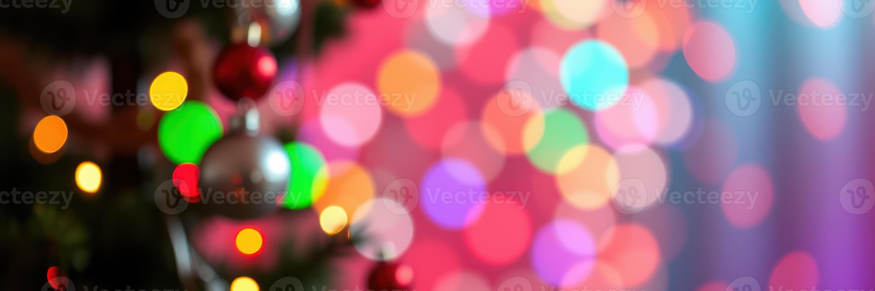 Colorful holiday lights illuminate a festive atmosphere during a winter celebration photo
