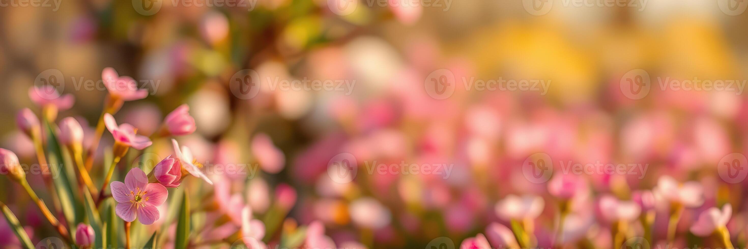 Colorful flowers flourish in a sunlit garden showcasing spring's beauty and vibrancy photo