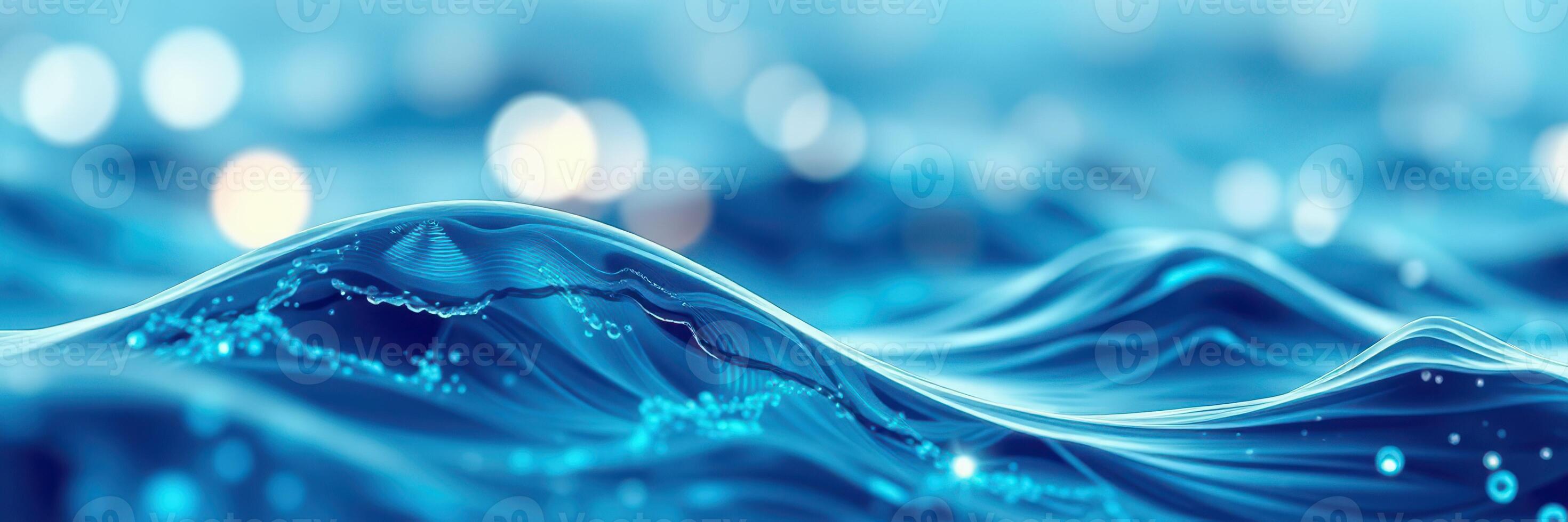 Dynamic blue ocean waves creating a soothing atmosphere with shimmering lights reflecting off the surface in the early afternoon photo