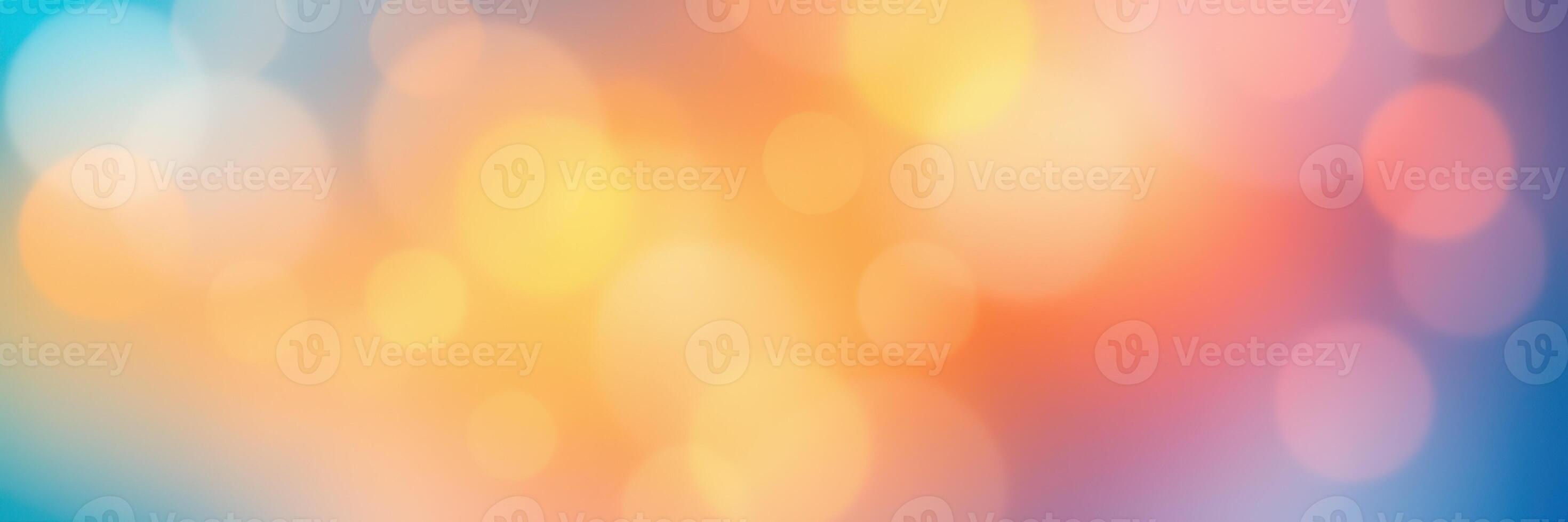 Colorful abstract background with vibrant bokeh lights blending in a soothing gradient during evening hours photo