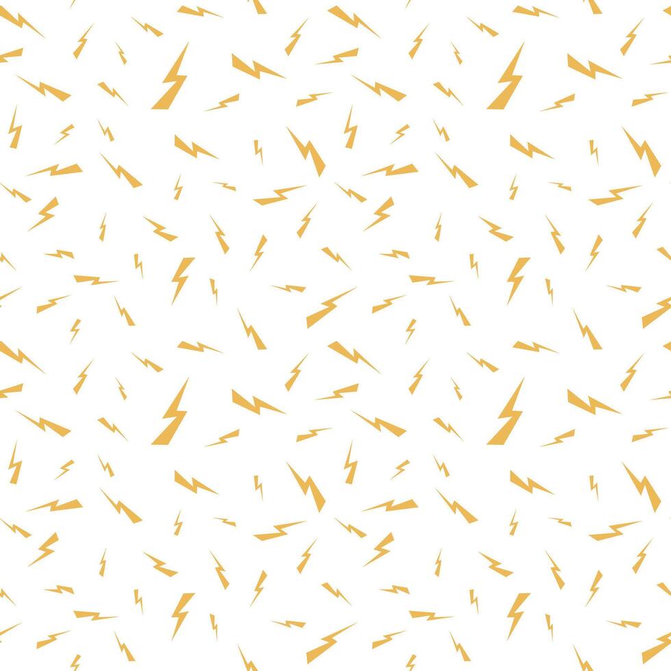 Lightning bolt seamless pattern. Electricity sign. Isolated on white background vector