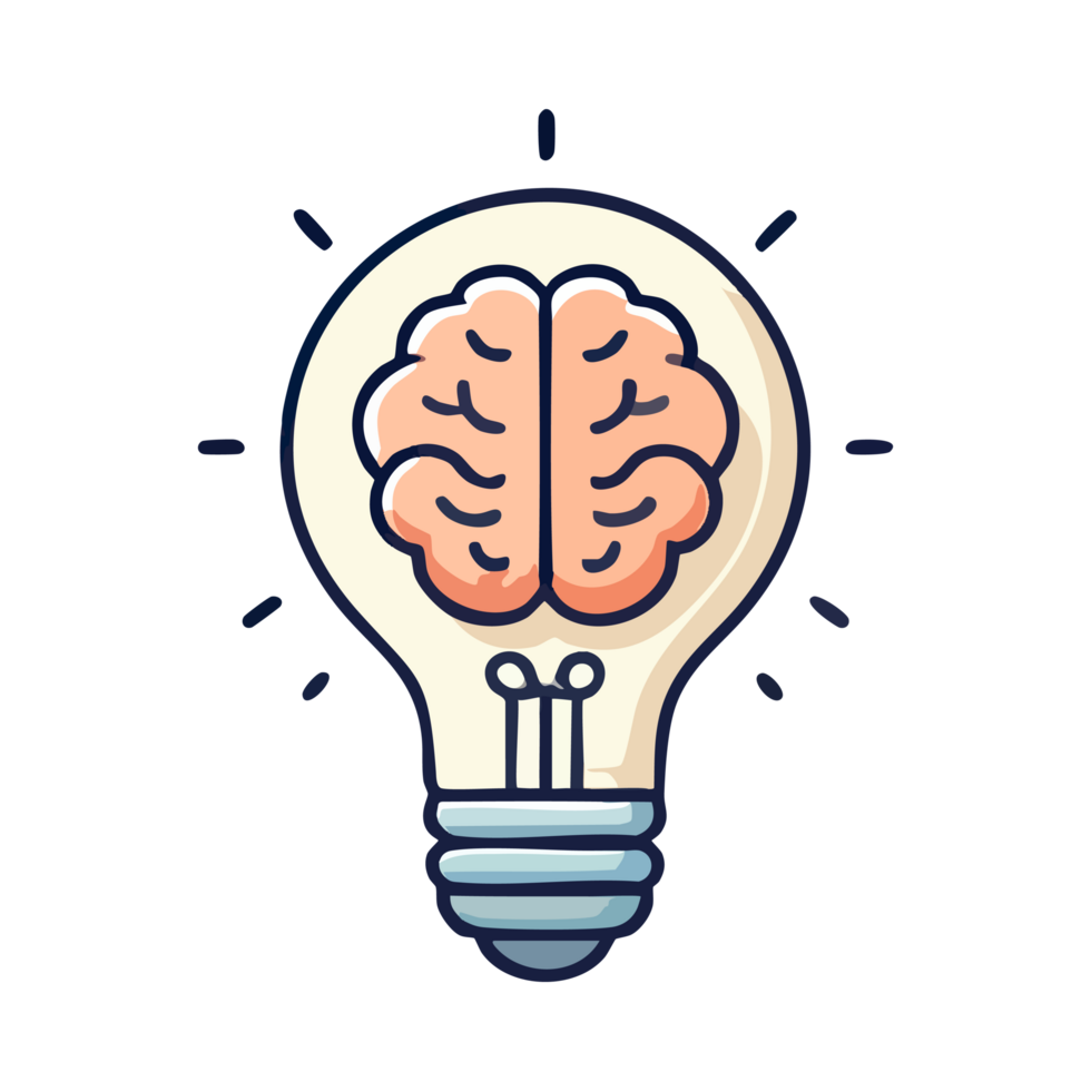 light bulb and brain icon png