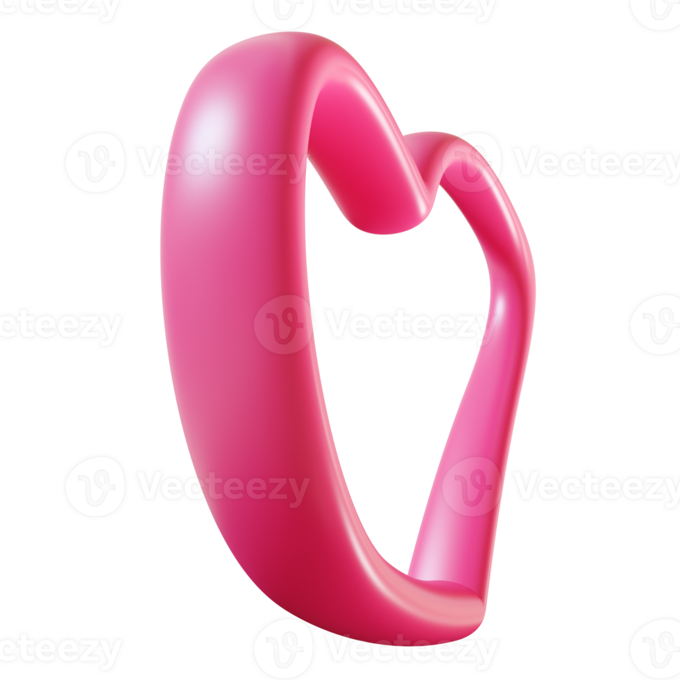 Pink 3D heart on transparent background. Perfect for Valentines Day, romantic designs, social media graphics png