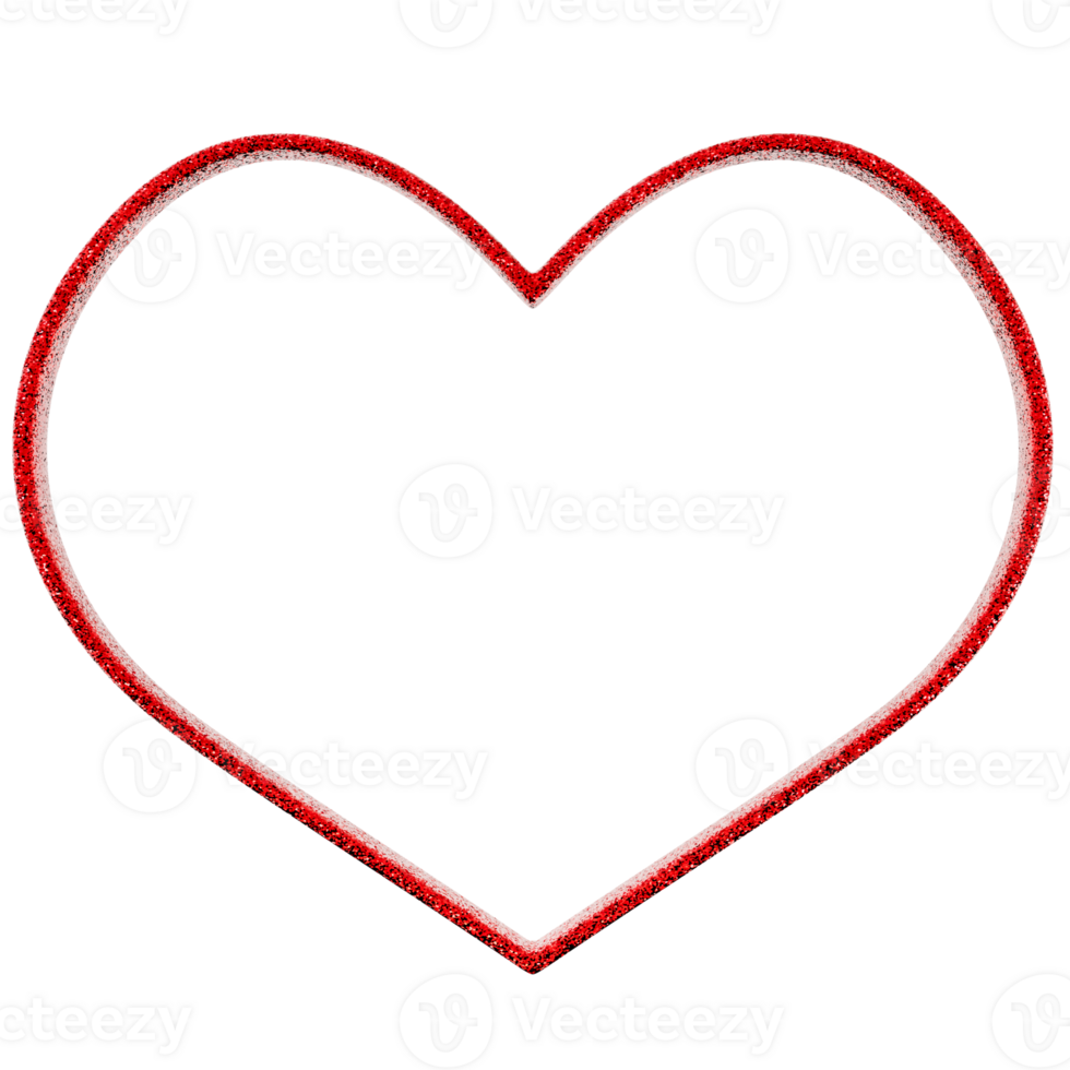 Vibrant red 3D heart, on transparent background. Perfect for Valentines Day, romantic designs, social media graphics. 3D render png