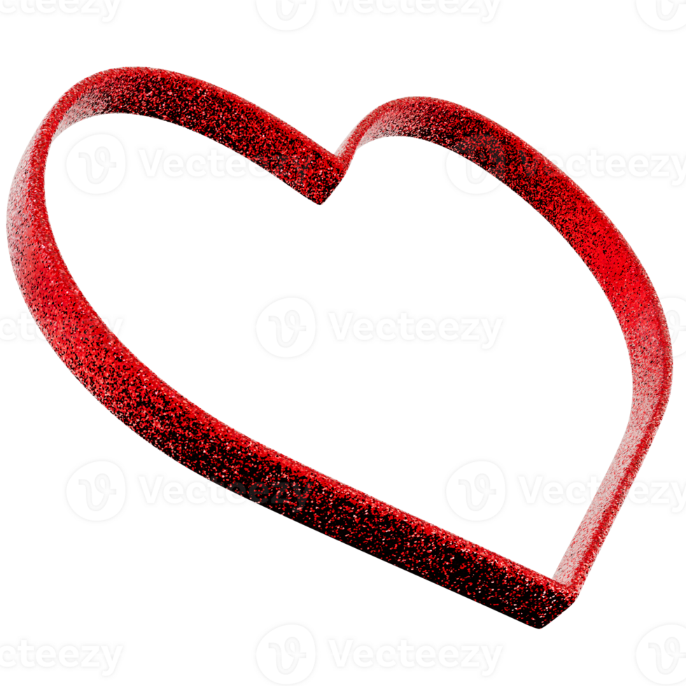 Vibrant red 3D heart, on transparent background. Perfect for Valentines Day, romantic designs, social media graphics, love-themed projects png