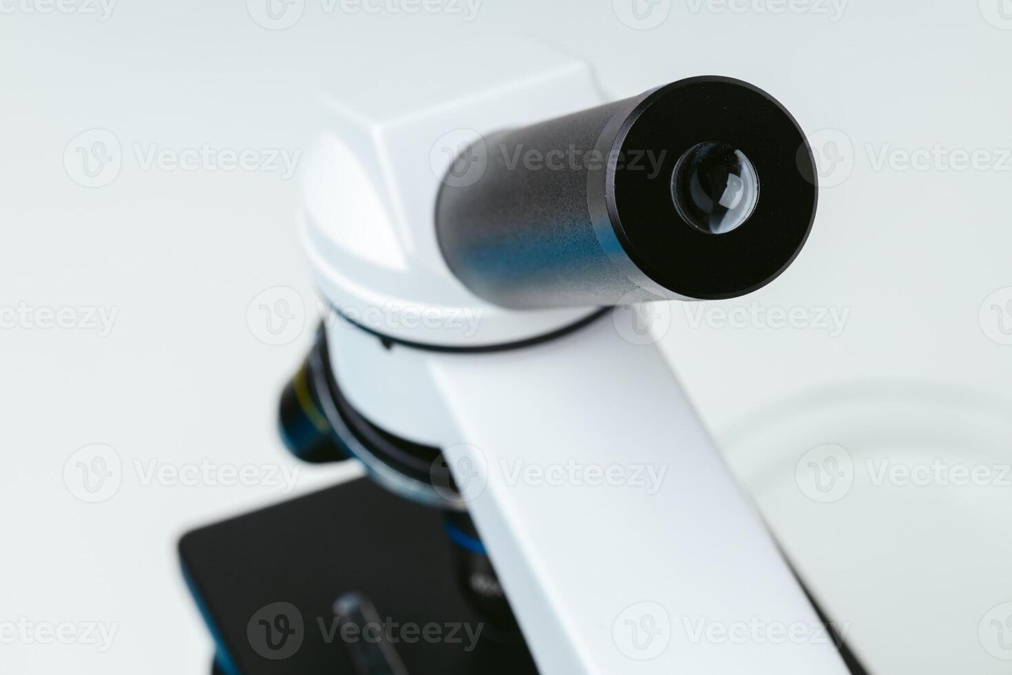 Scientific microscope close up. Professional laboratory equipment photo