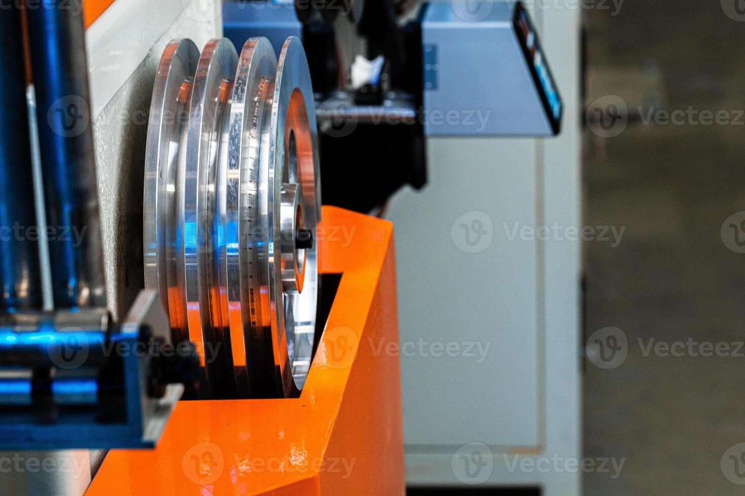 Cable production. Close up of a cable reel photo