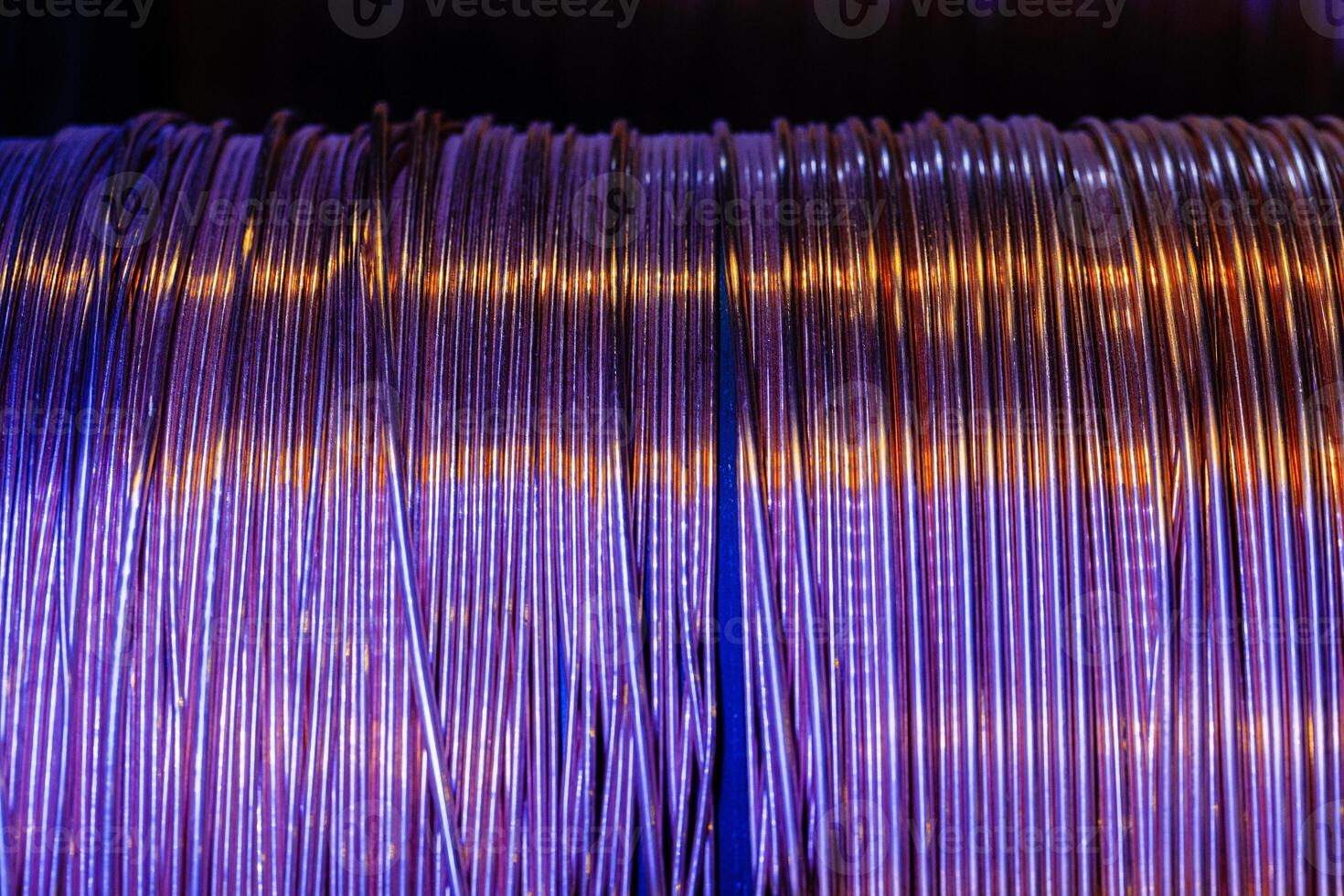 Production of copper wire, cable in reels at factory. Cable factory. photo