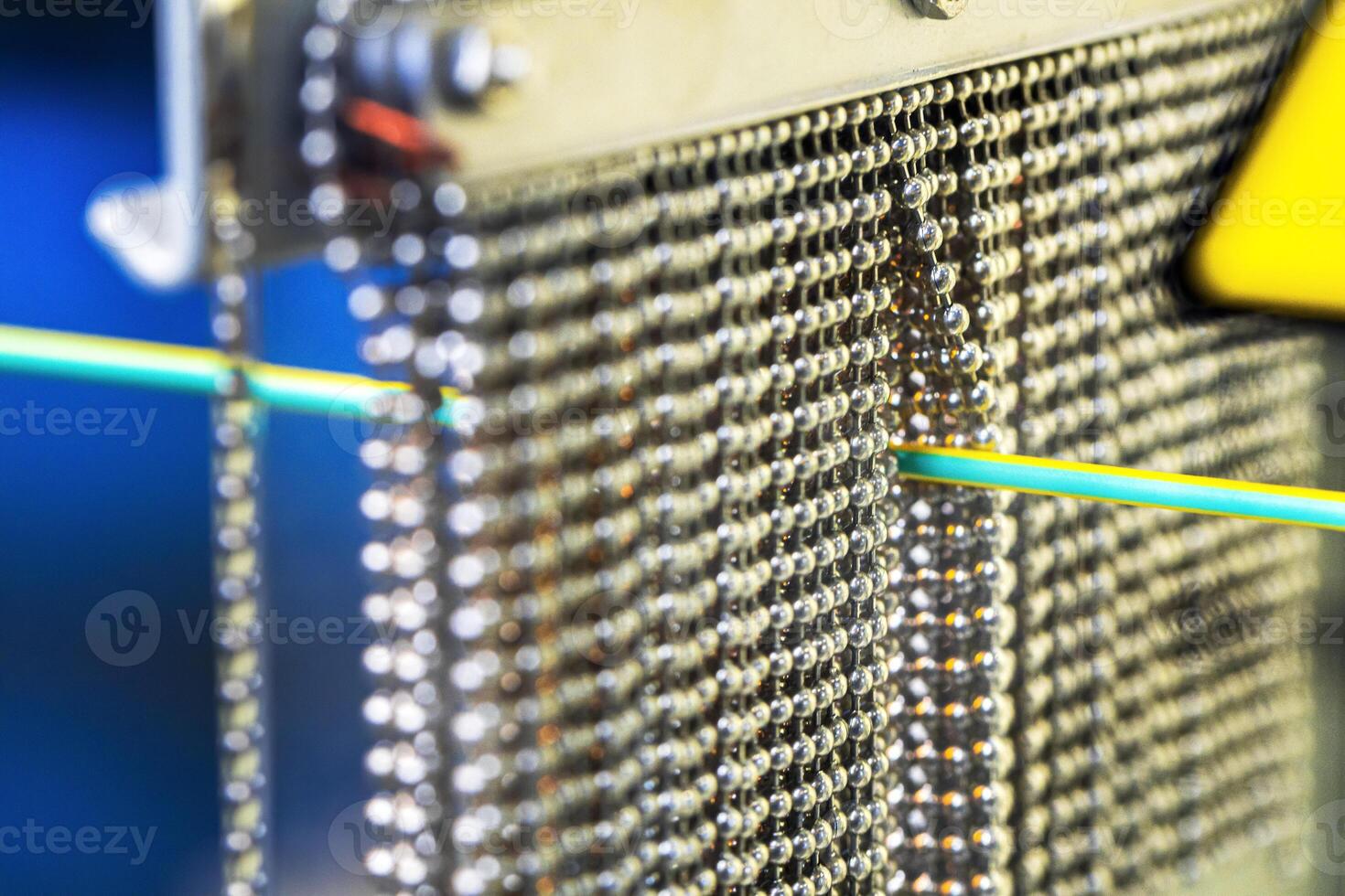 Dry Test Impulse Apparatus for testing insulated cable conductors. Cable production close up.. photo