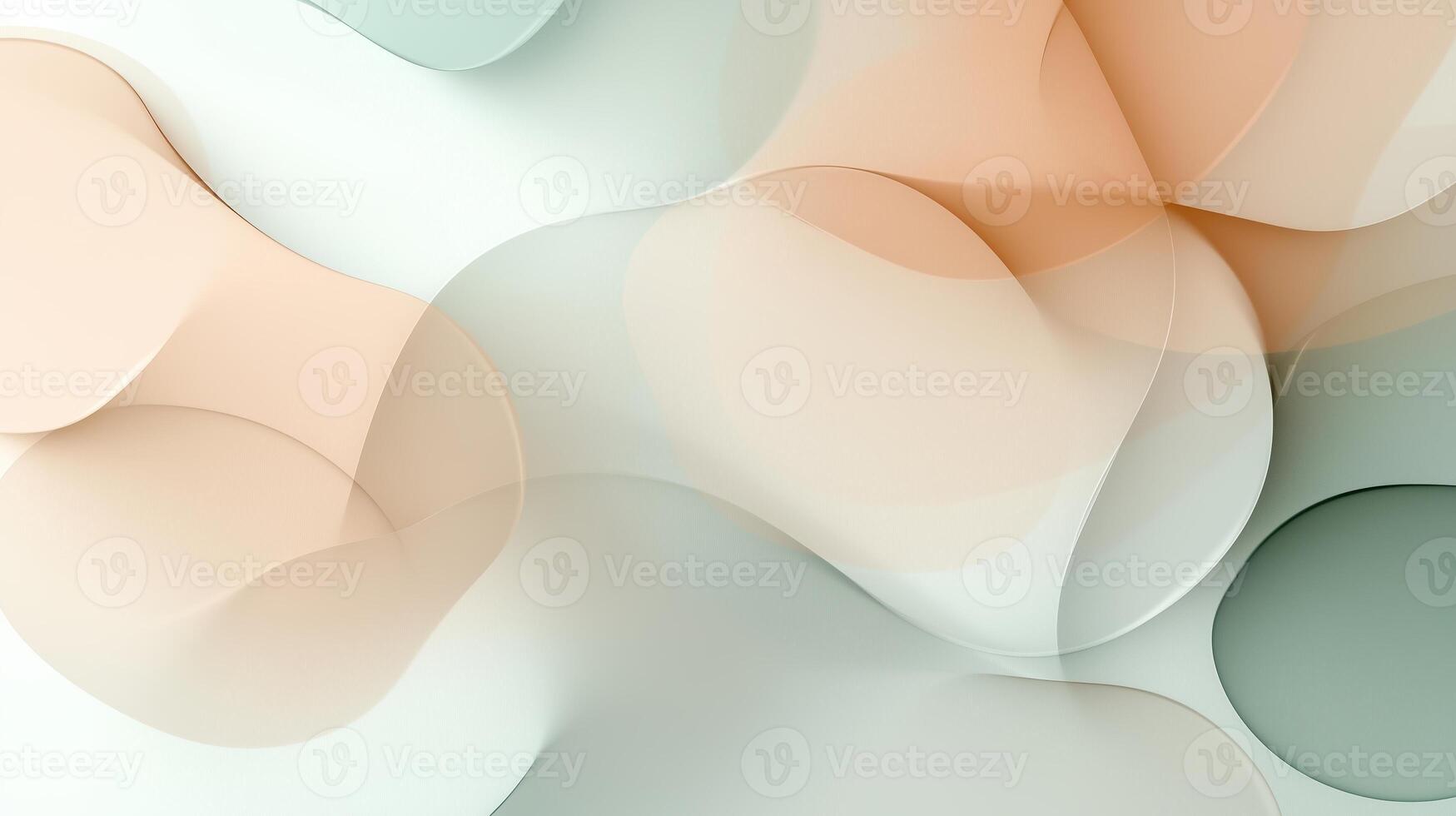 Soft fluid shapes blend harmoniously in gentle colors, creating a serene abstract background design photo