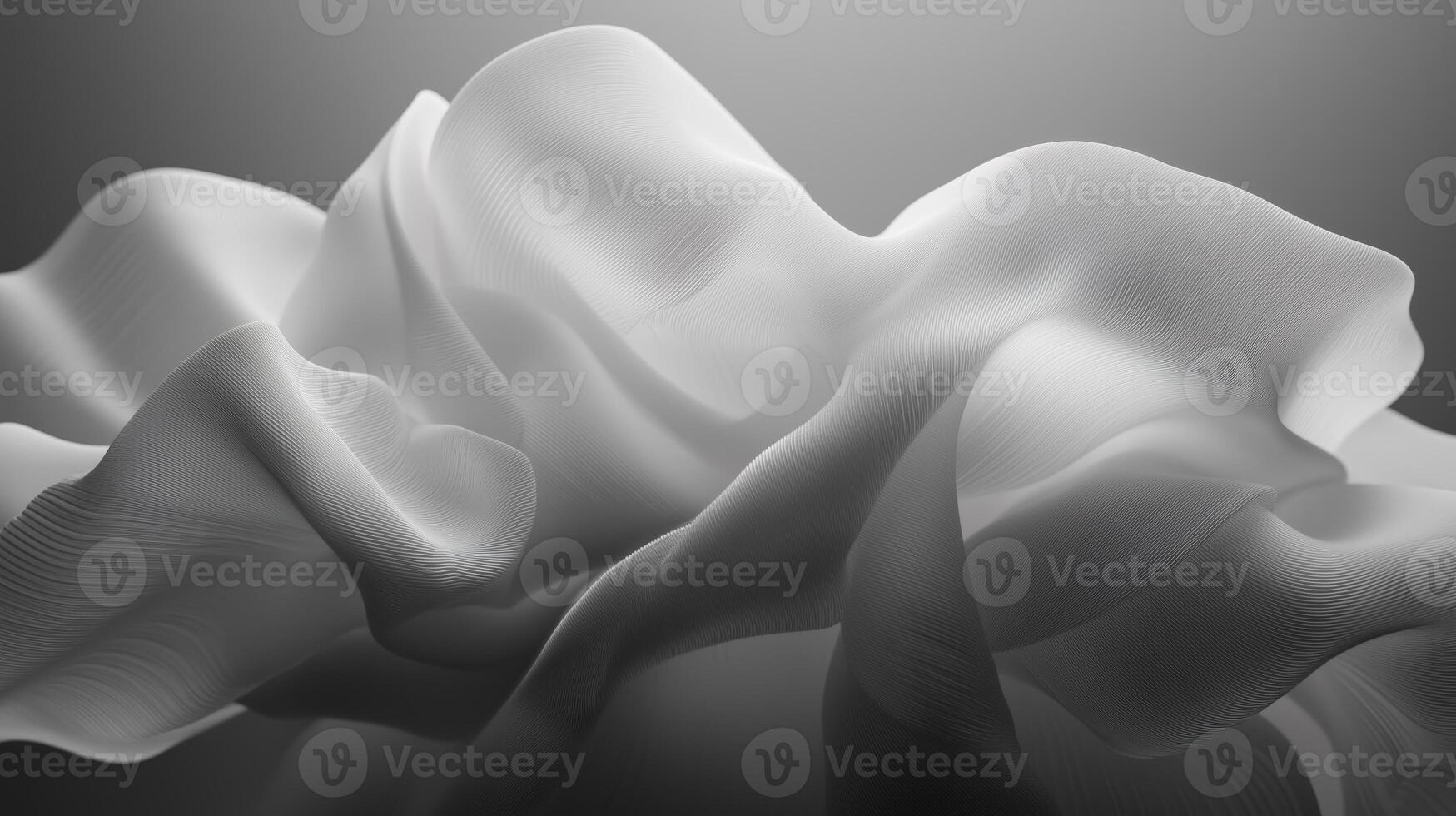 Flowing fabric creates an ethereal atmosphere in a monochromatic setting photo