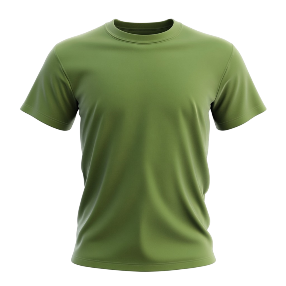 A Green T-Shirt Displayed Prominently Against A Transparent Background. png