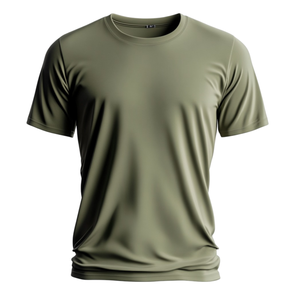 A Men's T-Shirt In Olive Green, Highlighting Its Simple Style And Comfortable Fit, Perfect For Everyday Wear. png