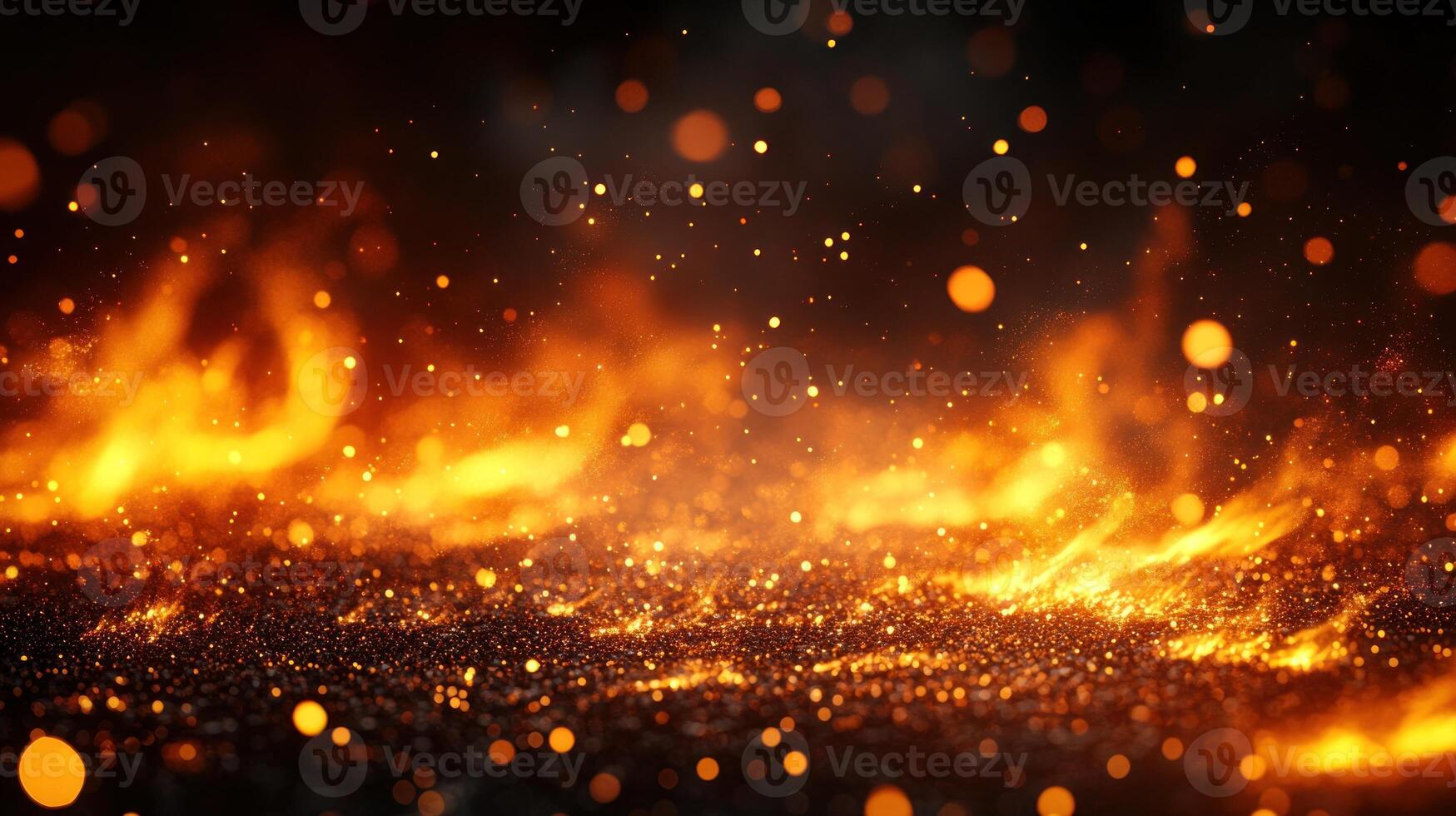 Vibrant flames and glowing embers create a captivating glow against a dark backdrop during nighttime photo