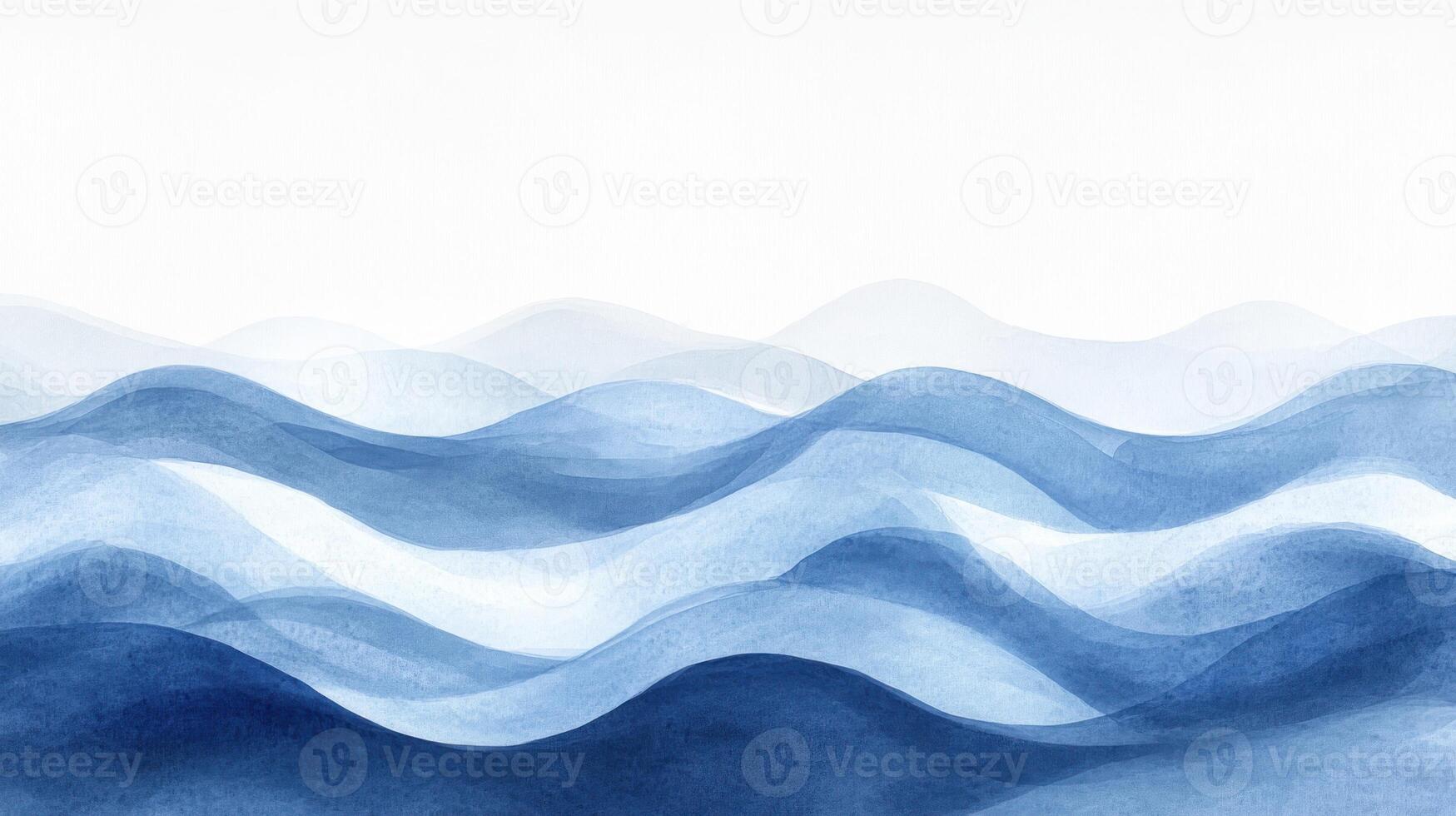 Soft blue waves blend together under a bright sky, creating a tranquil and soothing visual effect photo