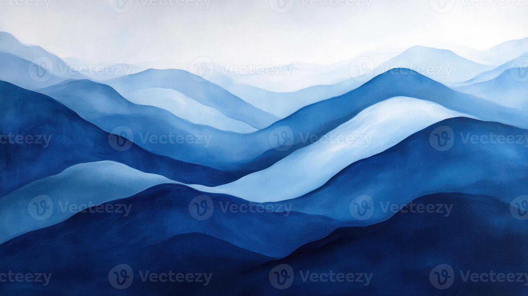 Soft blue hues blend together in this abstract representation of layered mountains, evoking calmness photo