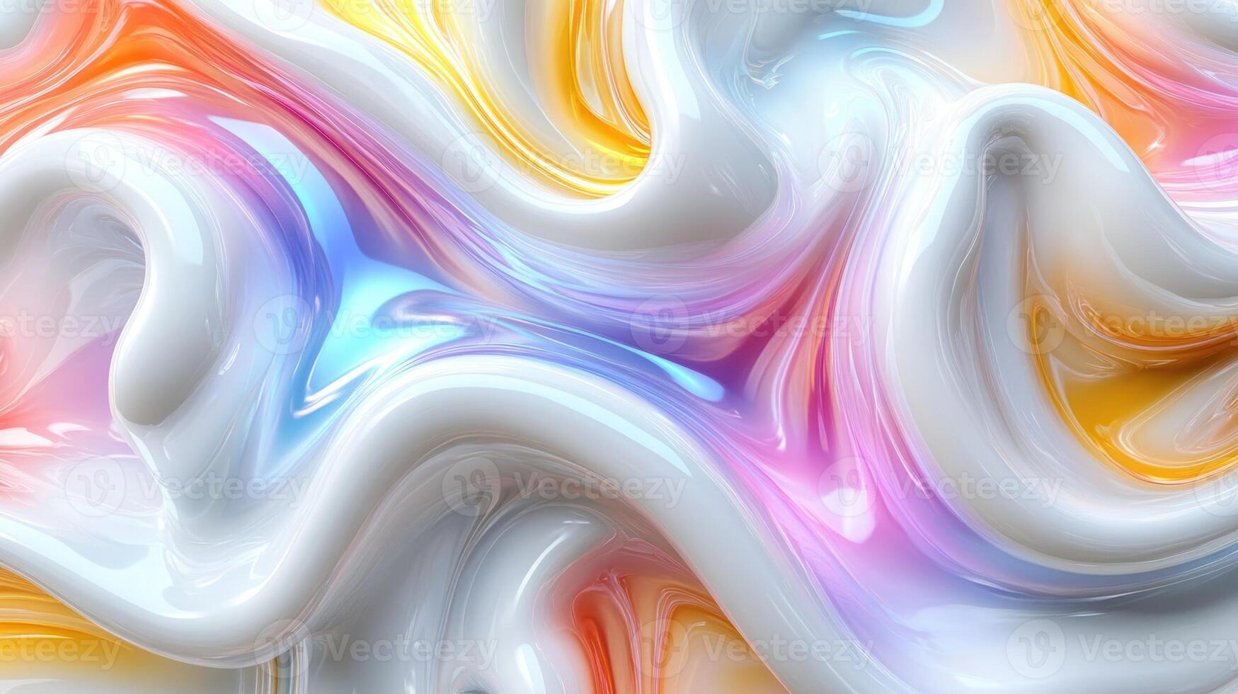 Dynamic colors blend effortlessly in a lively abstract arrangement with fluid shapes and soft curves photo