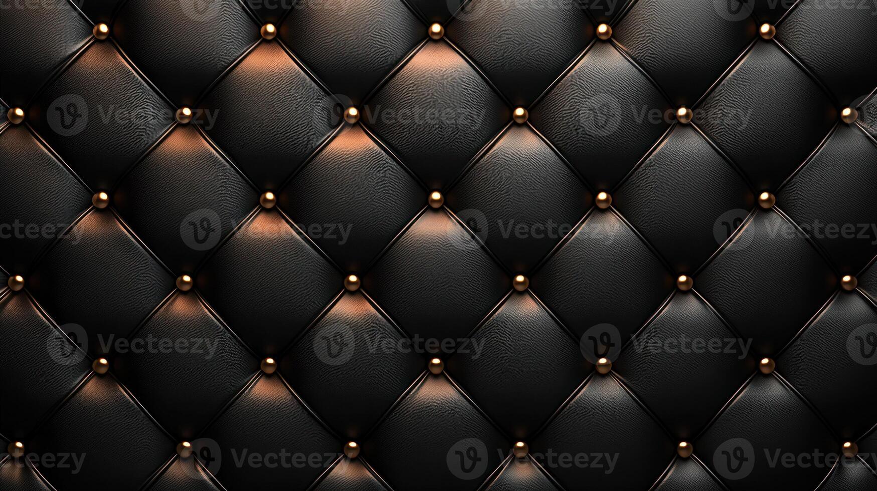 A luxurious black tufted wall featuring gold accents enhances the elegance of the rooms design photo