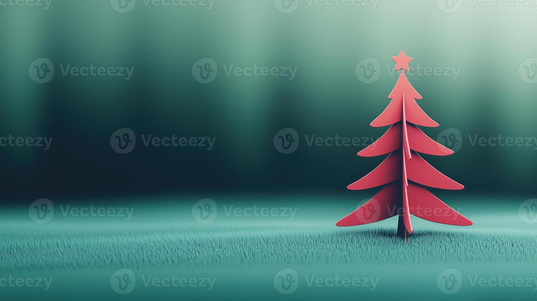 Modern Minimalist Christmas Tree Animation with Growing Effect in Deep Green Background for Festive Holiday Design photo