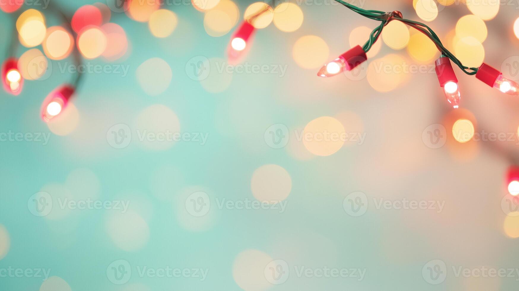 Retro Holiday Website Background With Blinking Christmas Lights and Festive Bokeh in Warm Tones for Seasonal Design and Winter Celebrations photo