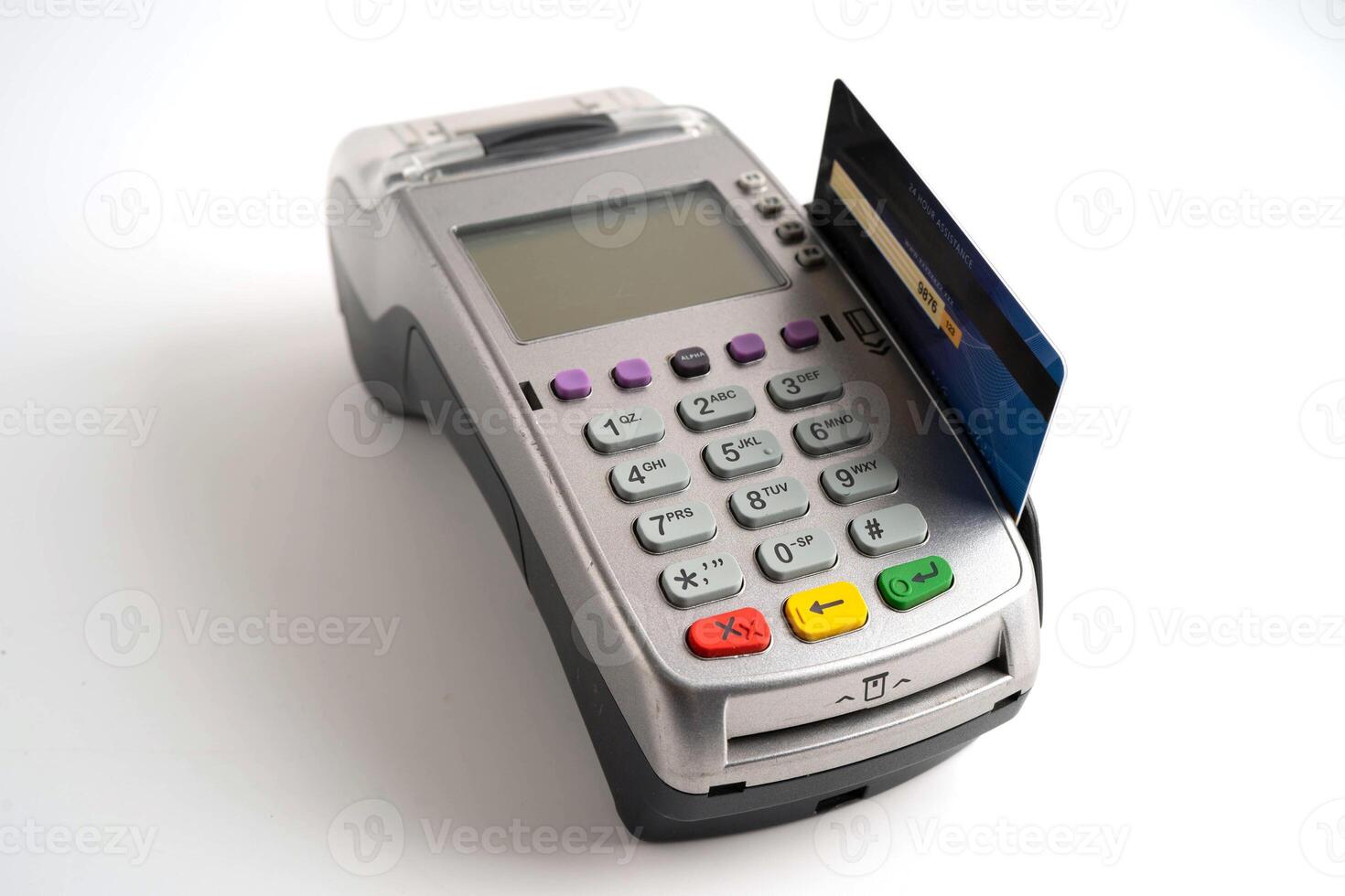 Payment POS terminal for finance and shopping business and technology. photo