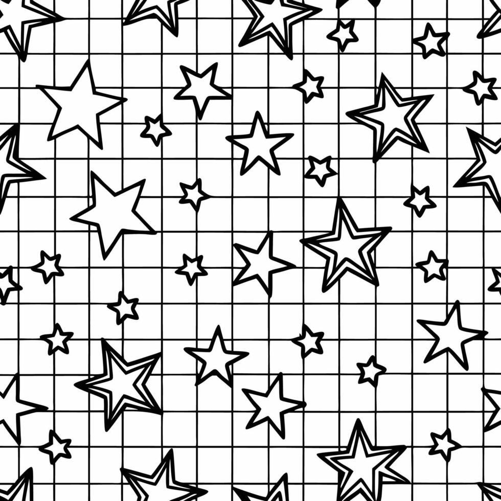 a black and white star pattern with a grid vector