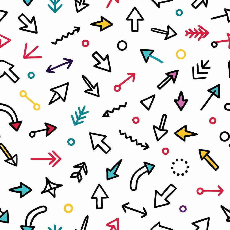 seamless pattern with colorful arrows and arrows vector