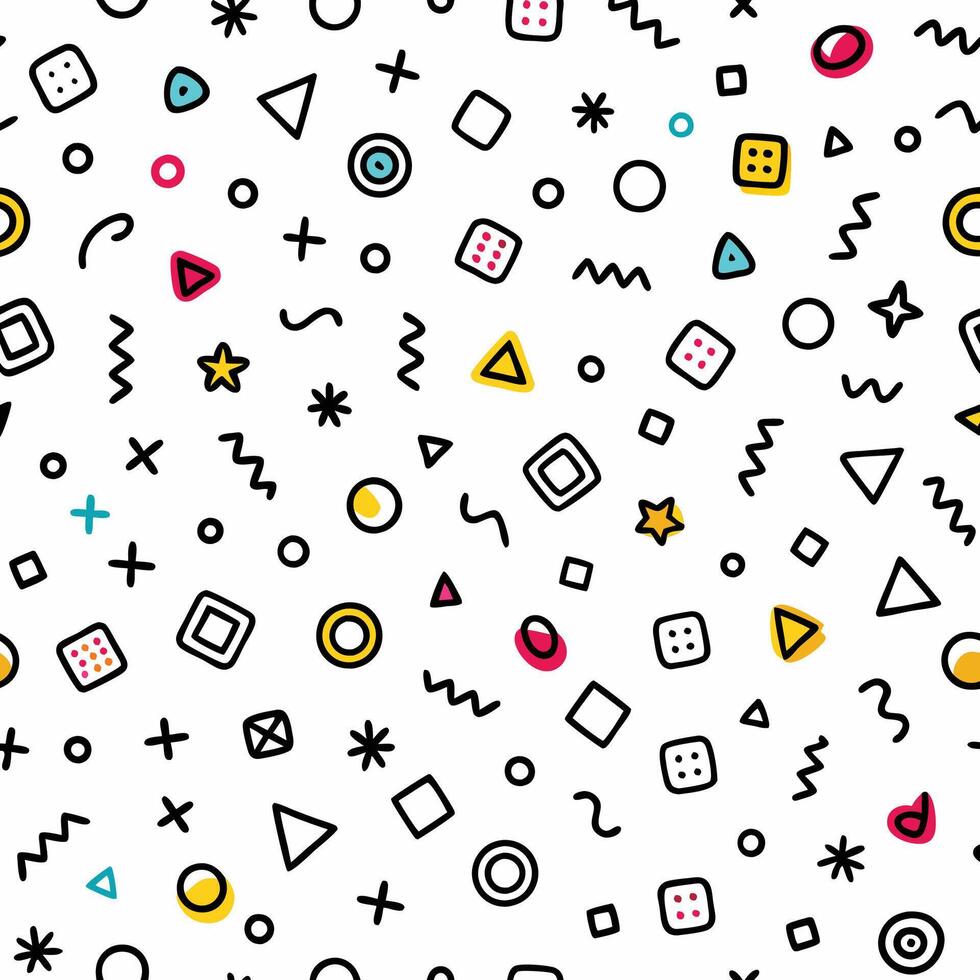 seamless pattern with geometric shapes and colors vector