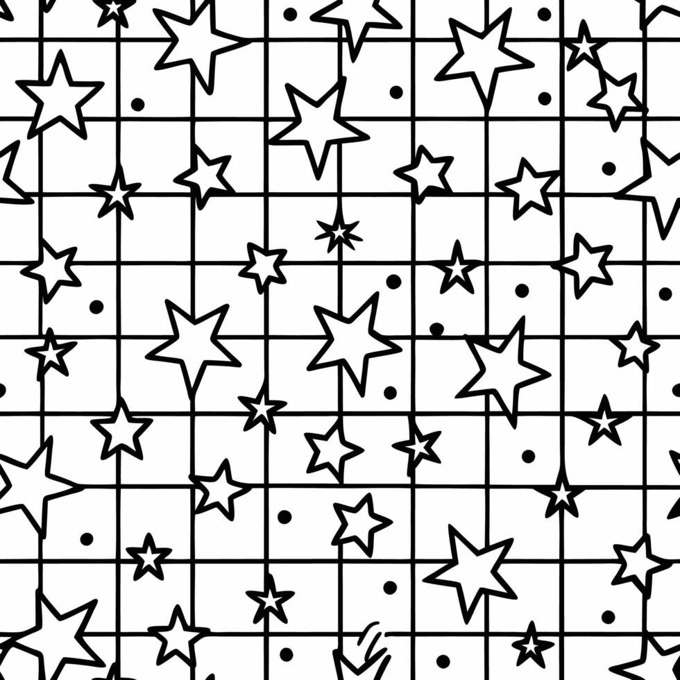 a black and white star pattern with a grid vector