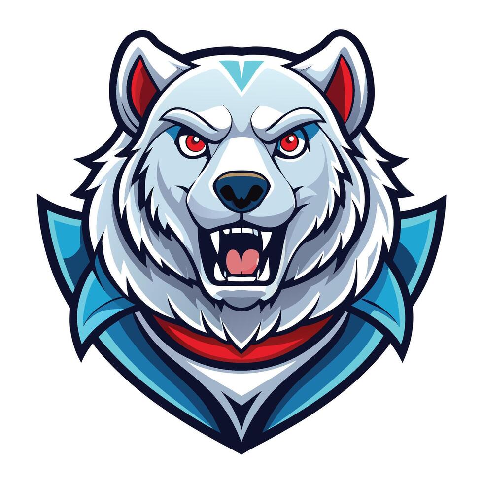 the head of a polar bear mascot vector