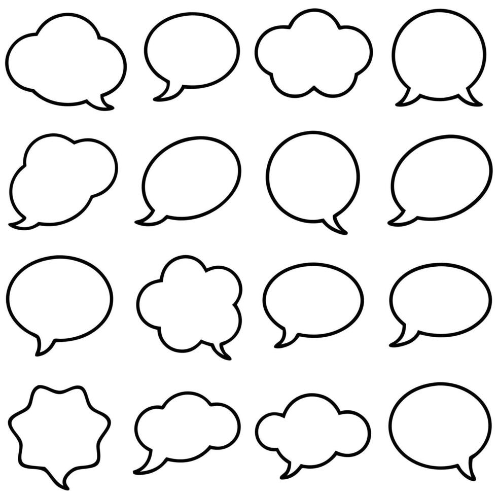 a set of speech bubbles with different shapes vector