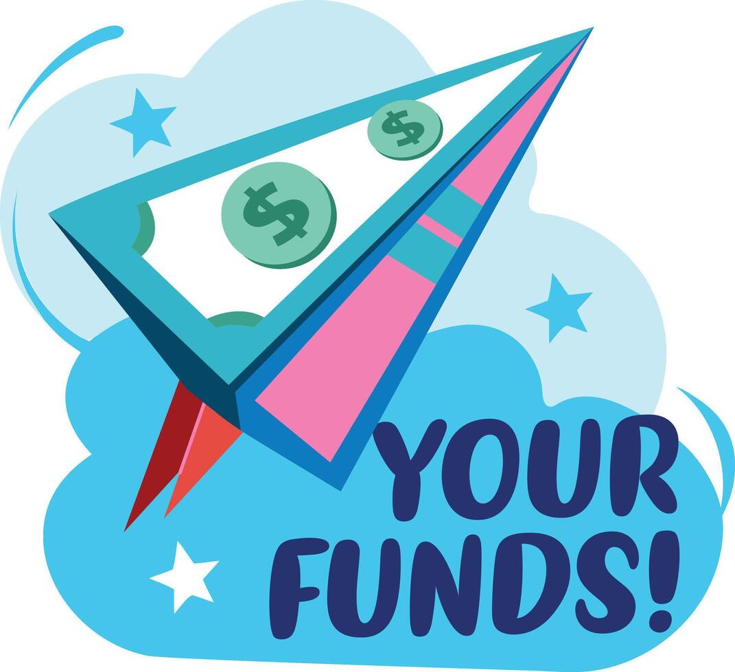 Send fund flat style sticker vector