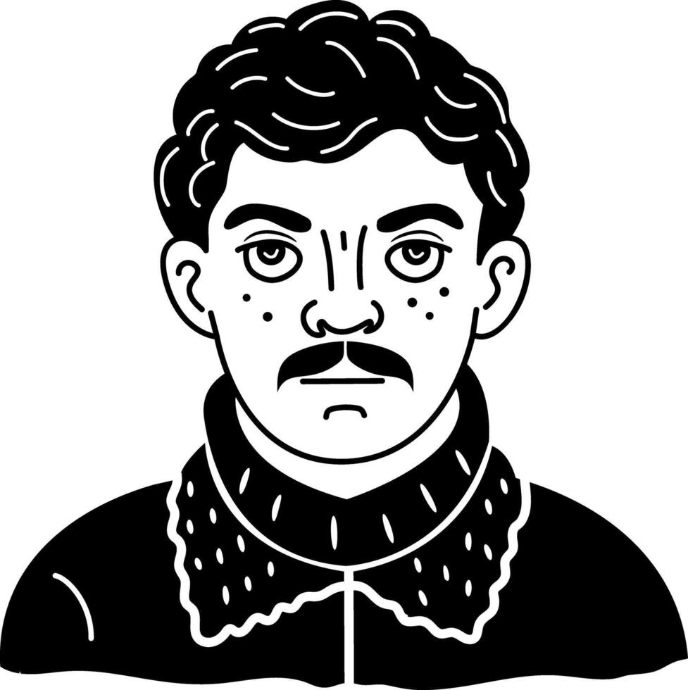A man giving a cold stare, icon in glyph style vector