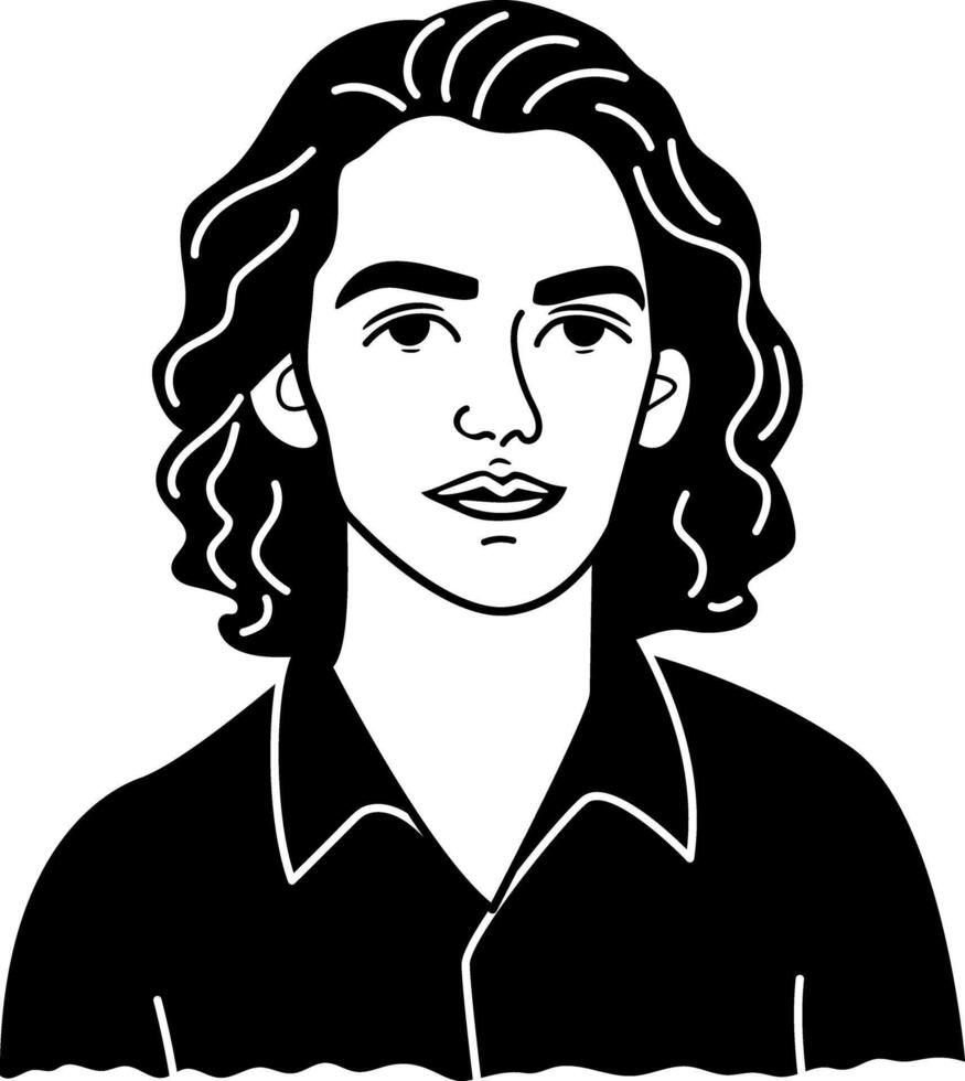 Artistic man profile icon in glyph style vector