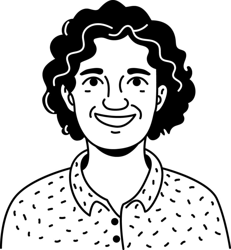 A sketchy icon of a cheerful man vector
