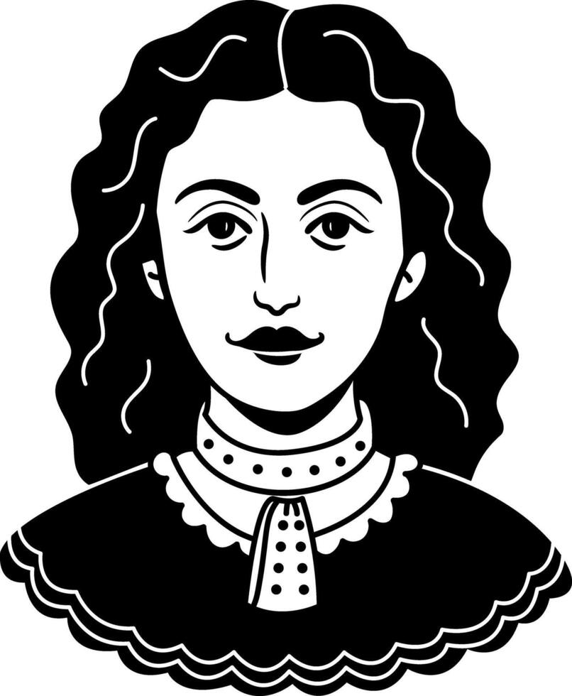 A glyph icon of an elegant lady vector