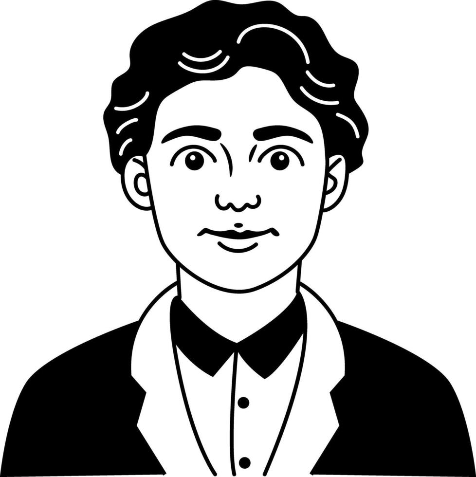 Staring character icon in glyph style vector