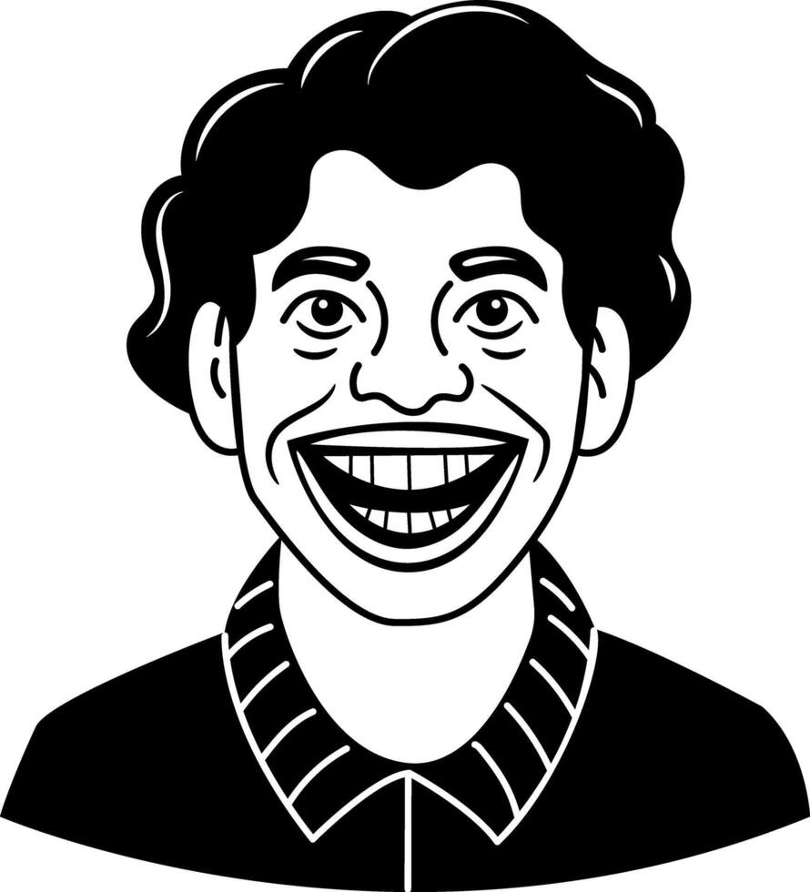 Grinning man icon in glyph style vector