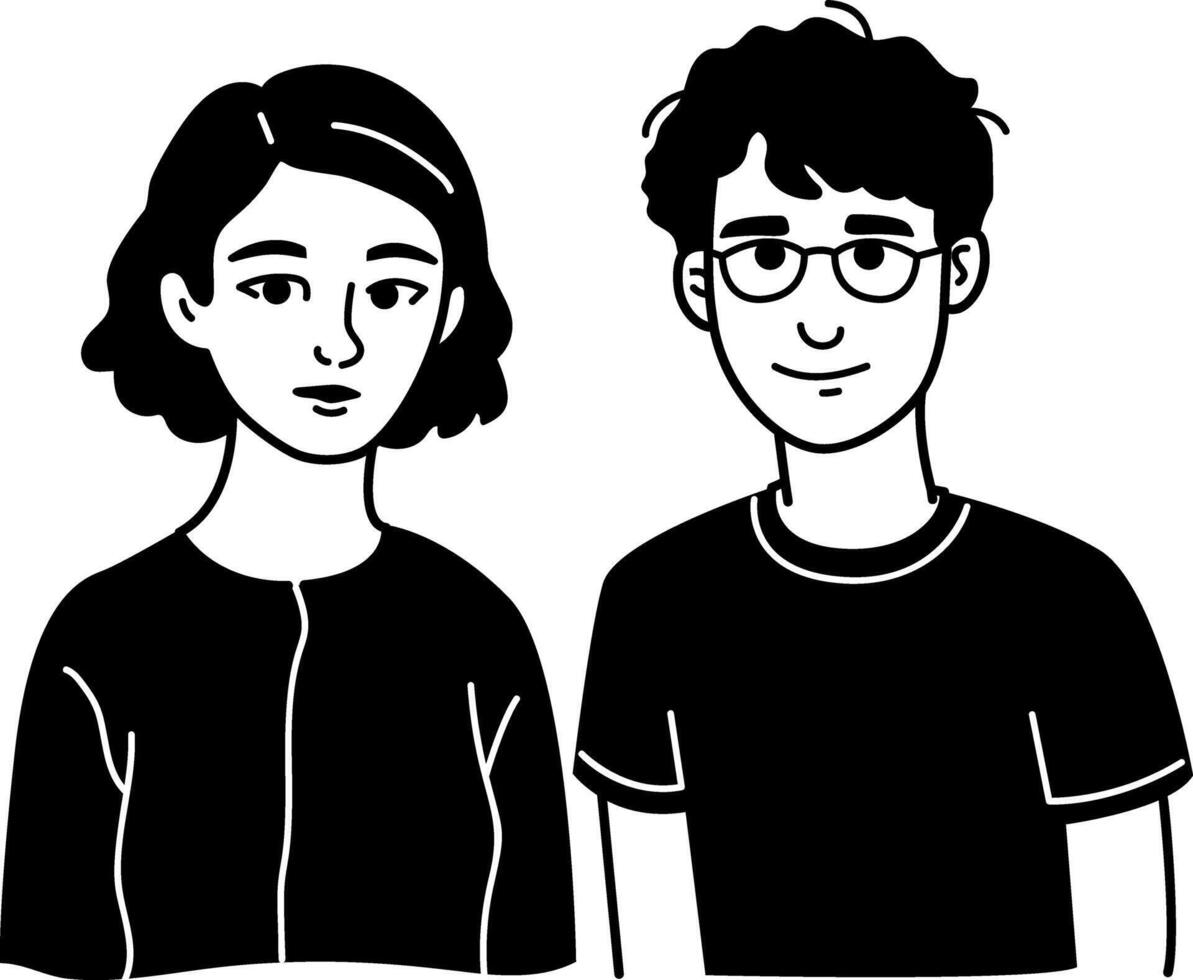 Envious characters icon in hand drawn style vector