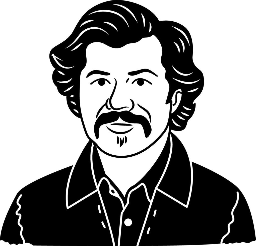 Vintage man icon in glyph style vector
