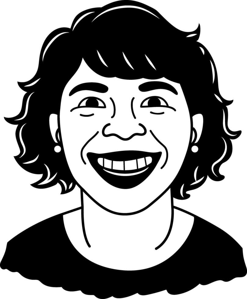 Joyful character icon in glyph style vector