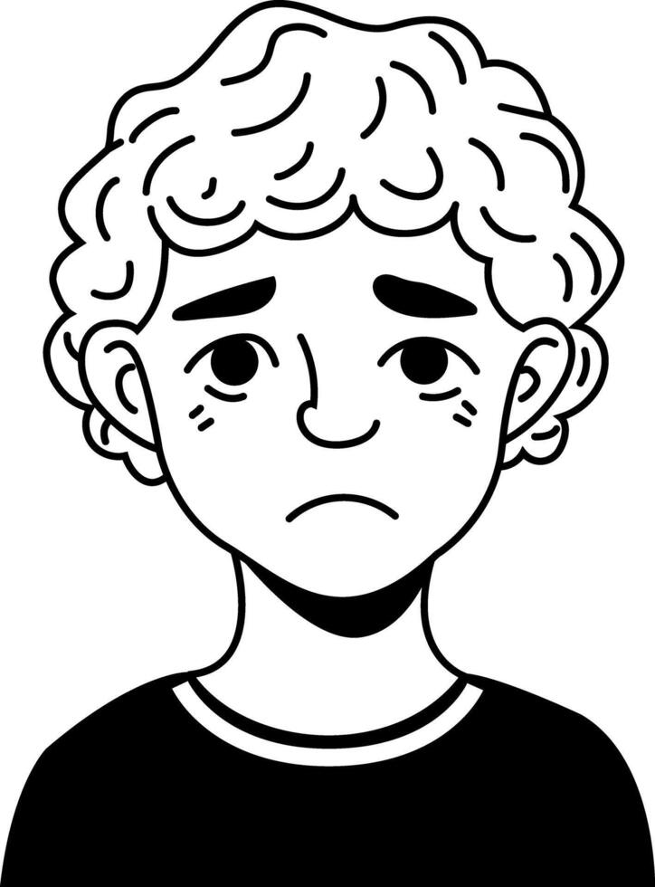 A glyph style icon of a sad man vector