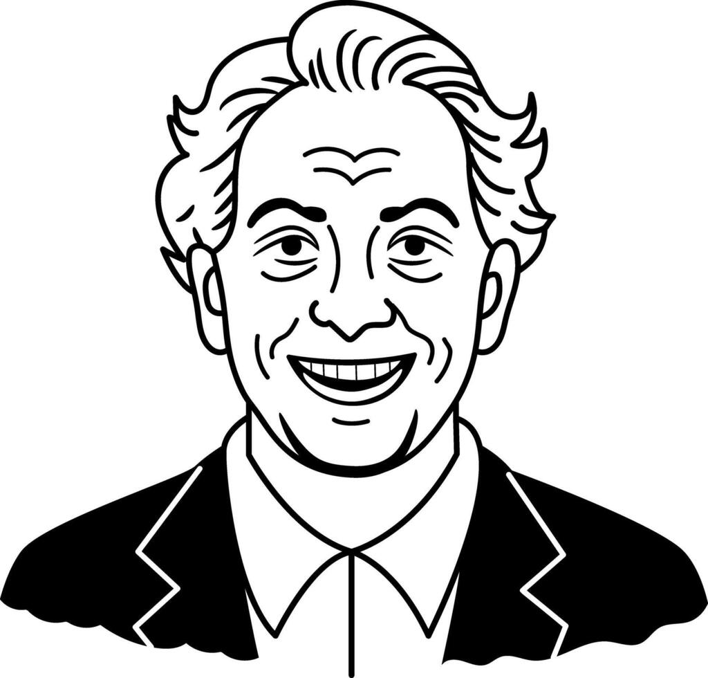 Comedic character icon in sketchy style vector