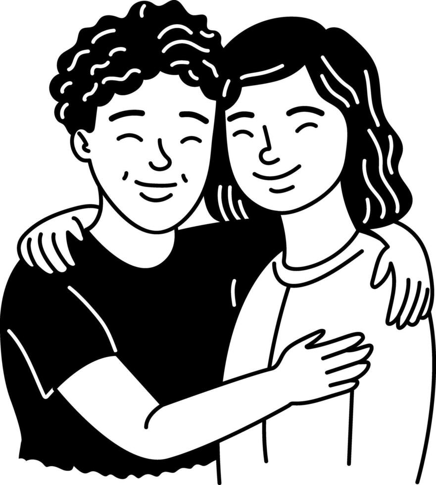 Best friends icon in glyph style vector