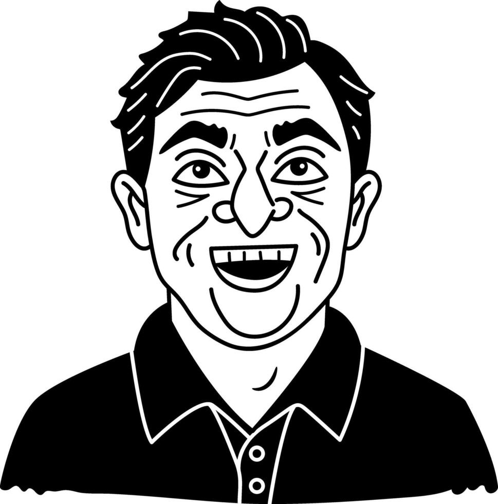 Laughing character icon in glyph style vector
