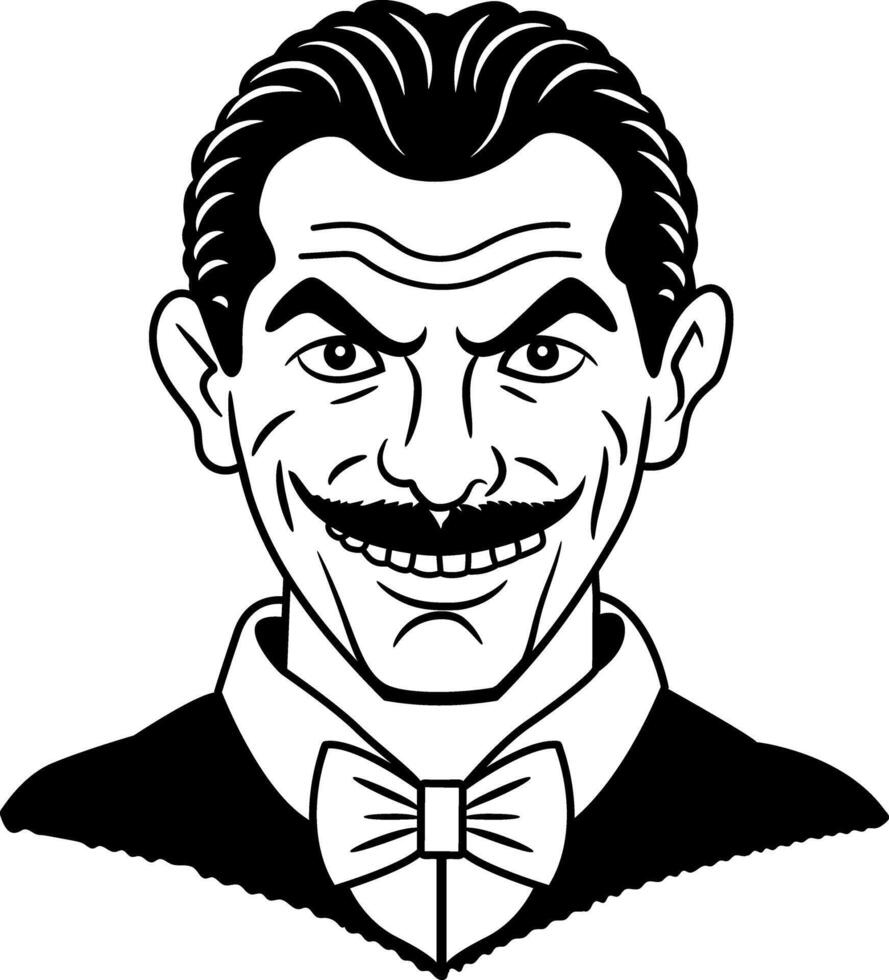 Villain character icon in glyph style vector