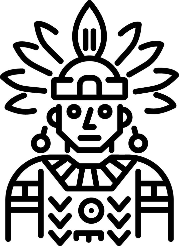Aztec priest icon in linear style vector