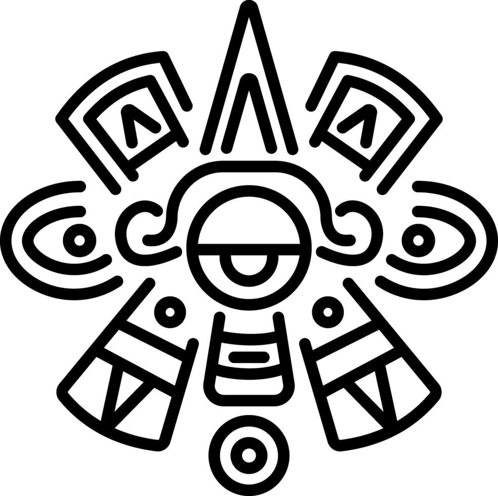 A line icon of aztec quetzalcoatl symbol vector