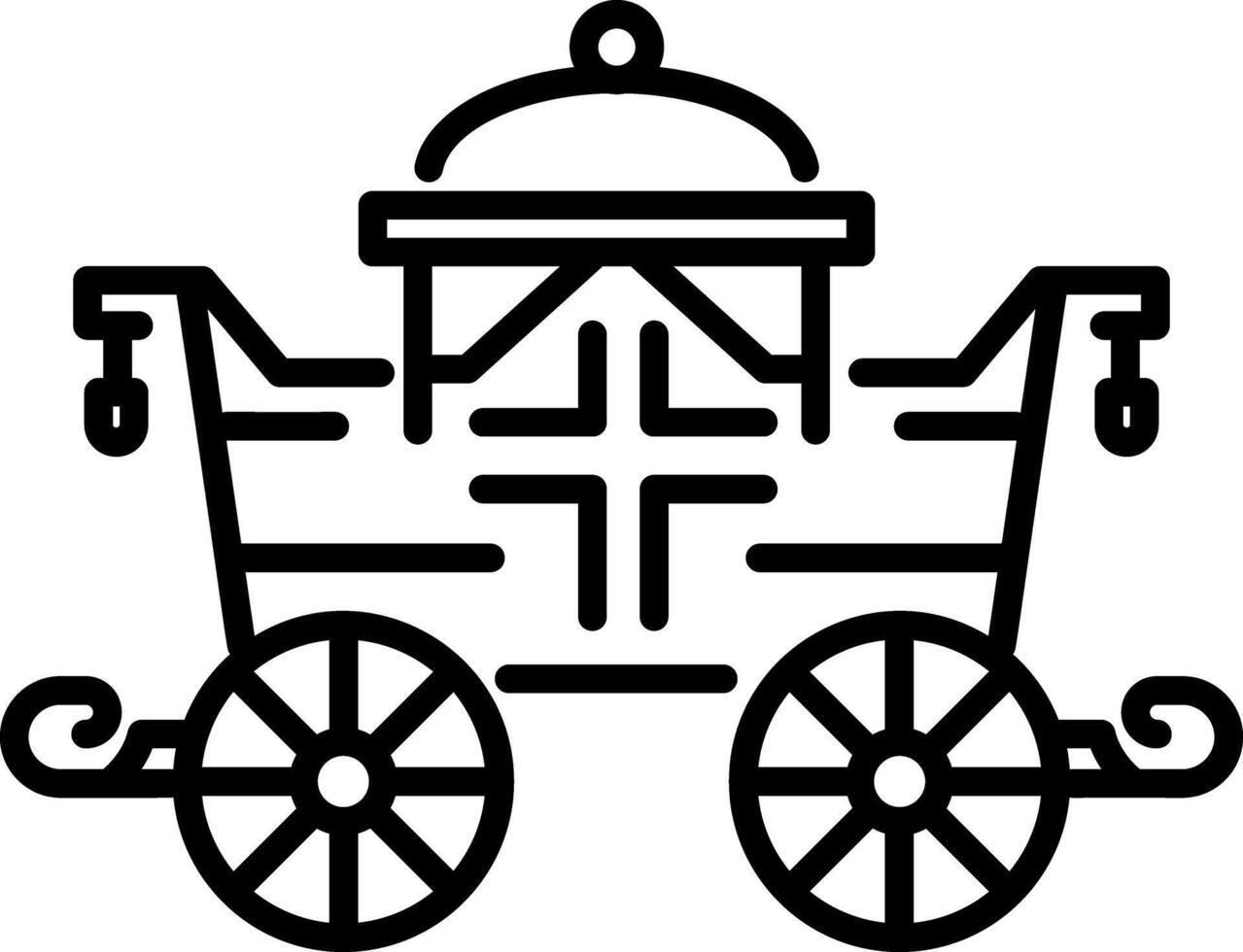 Ancient carriage icon in linear style vector
